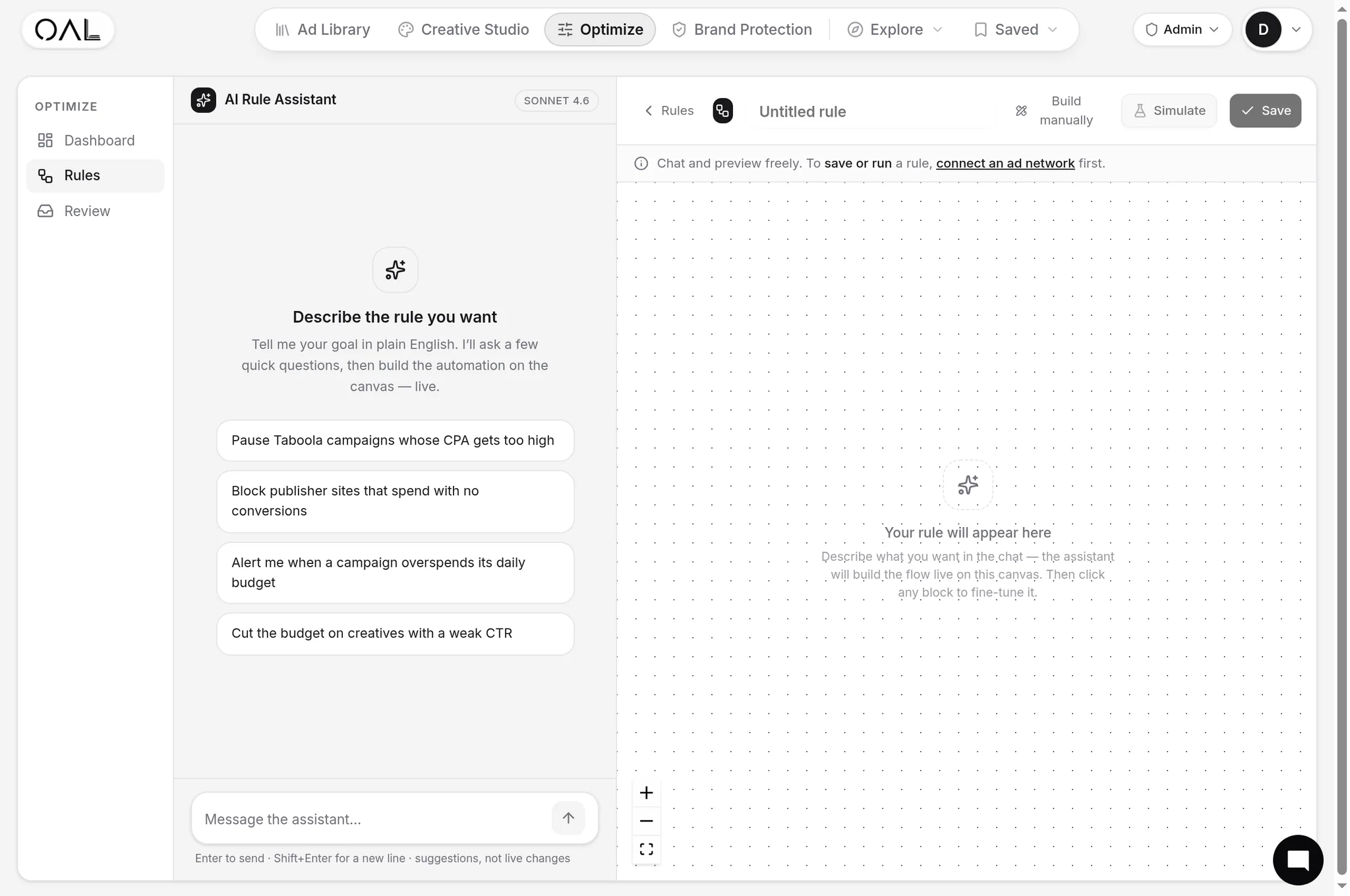 OpenAdLibrary Optimize: AI rule assistant and cross-network cockpit
